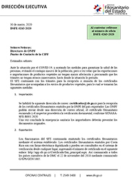 COMUNICADO Servicio Fitosanitario del Estado DSFE-0263-2020