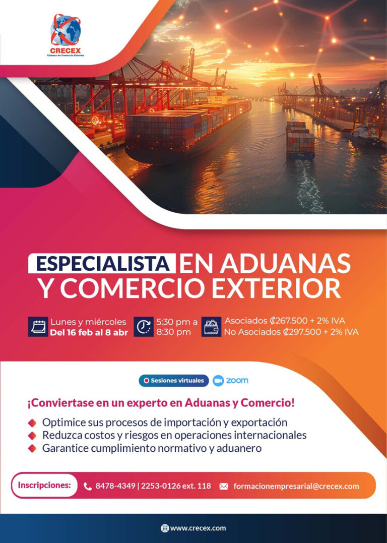 16 de febrero Especialista en Aduanas y Comercio