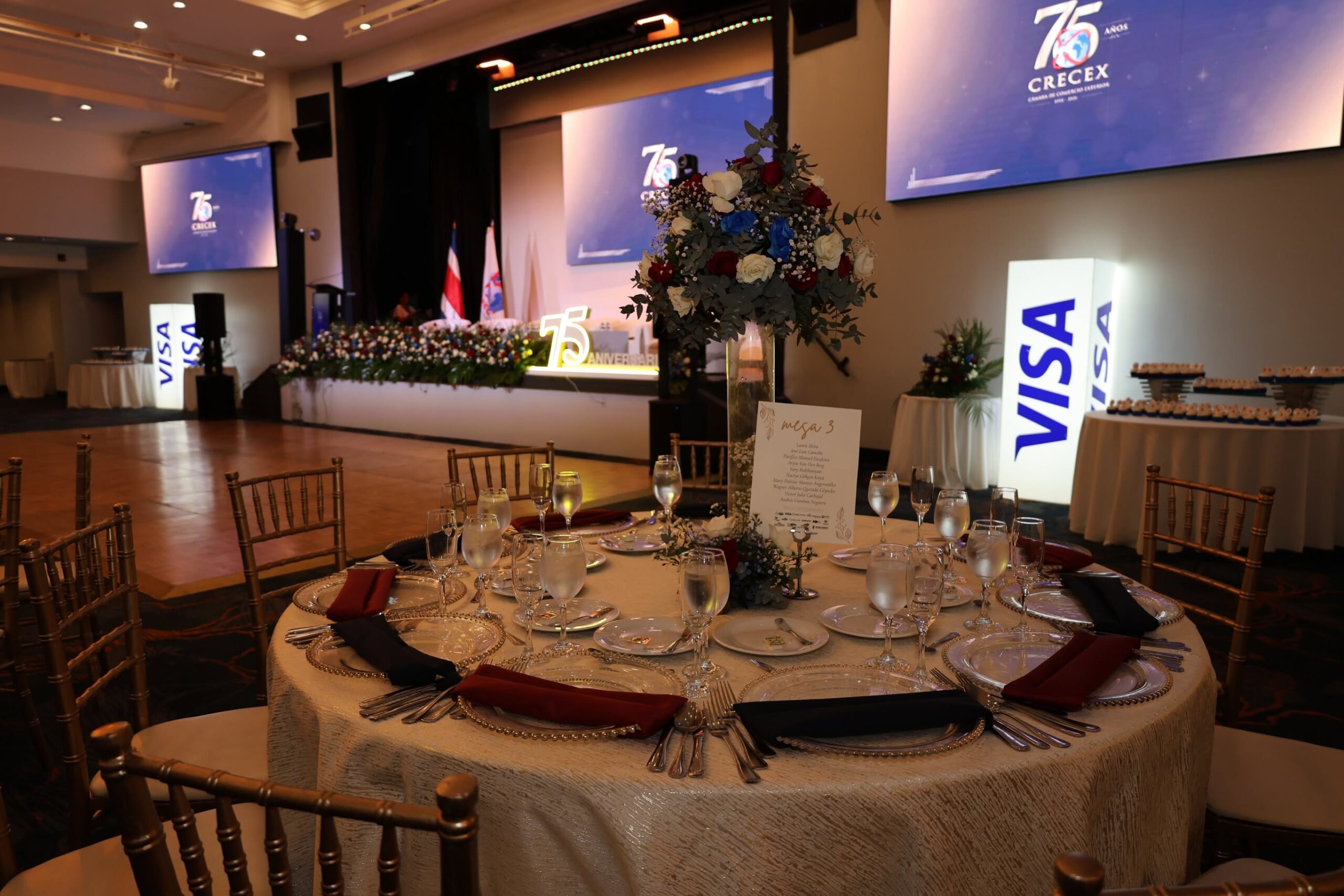Cena conmemorativa por el 75 aniversario de CRECEX junto a asociados, aliados e invitados especiales en Costa Rica.